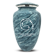 Custom Human Urns - Soft Whisper Collection - Rosary Design - Distressed Finish - 200 Cubic Inch