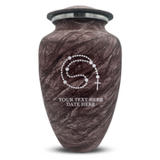 Custom Human Urns - Soft Whisper Collection - Rosary Design - Distressed Finish - 200 Cubic Inch