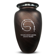 Custom Human Urns - Soft Whisper Collection - Rosary Design - Distressed Finish - 200 Cubic Inch