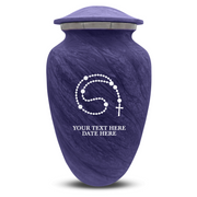 Custom Human Urns - Soft Whisper Collection - Rosary Design - Distressed Finish - 200 Cubic Inch