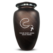 Custom Human Urns - Soft Whisper Collection - Rosary Design - Distressed Finish - 200 Cubic Inch