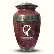 Custom Aluminum Human Urn - Elevate Collection - Rosary Design - Distressed Finish - 200 Cubic Inch