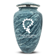 Custom Human Urns - Soft Whisper Collection - Rosary Design - Distressed Finish - 200 Cubic Inch