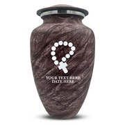 Custom Human Urns - Soft Whisper Collection - Rosary Design - Distressed Finish - 200 Cubic Inch