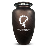 Custom Human Urns - Soft Whisper Collection - Rosary Design - Distressed Finish - 200 Cubic Inch