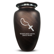 Custom Human Urns - Soft Whisper Collection - Rosary Design - Distressed Finish - 200 Cubic Inch