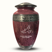 Custom Aluminum Human Urn - Elevate Collection - Memorial Dove Design - Distressed Finish - 200 Cubic Inch