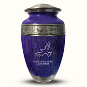 Custom Aluminum Human Urn - Elevate Collection - Memorial Dove Design - Distressed Finish - 200 Cubic Inch