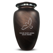 Custom Human Urns - Soft Whisper Collection - Memorial Dove Design - Distressed Finish - 200 Cubic Inch