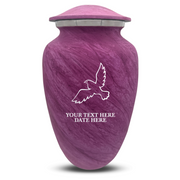 Custom Human Urns - Soft Whisper Collection - Memorial Dove Design - Distressed Finish - 200 Cubic Inch