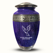 Custom Aluminum Human Urn - Elevate Collection - Memorial Dove Design - Distressed Finish - 200 Cubic Inch