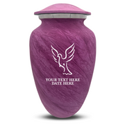 Custom Human Urns - Soft Whisper Collection - Memorial Dove Design - Distressed Finish - 200 Cubic Inch