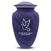 Custom Human Urns - Soft Whisper Collection - Memorial Dove Design - Distressed Finish - 200 Cubic Inch