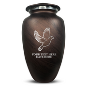 Custom Human Urns - Soft Whisper Collection - Memorial Dove Design - Distressed Finish - 200 Cubic Inch