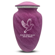 Custom Human Urns - Soft Whisper Collection - Memorial Dove Design - Distressed Finish - 200 Cubic Inch