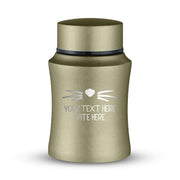 Custom Small Pet Urn for Small Cats - Laser Engraved - Fit up to 10lbs - Powder Coated Stainless Steel Urn