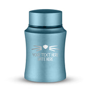 Custom Small Pet Urn for Small Cats - Laser Engraved - Fit up to 10lbs - Powder Coated Stainless Steel Urn