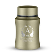 Custom Small Pet Urn for Small Cats - Laser Engraved - Fit up to 10lbs - Powder Coated Stainless Steel Urn