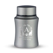 Custom Small Pet Urn for Small Cats - Laser Engraved - Fit up to 10lbs - Powder Coated Stainless Steel Urn