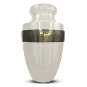 Custom Aluminum Human Urn - Headstone Shape Design - Elite Collection with Gold Inlay - 200 Cubic Inch