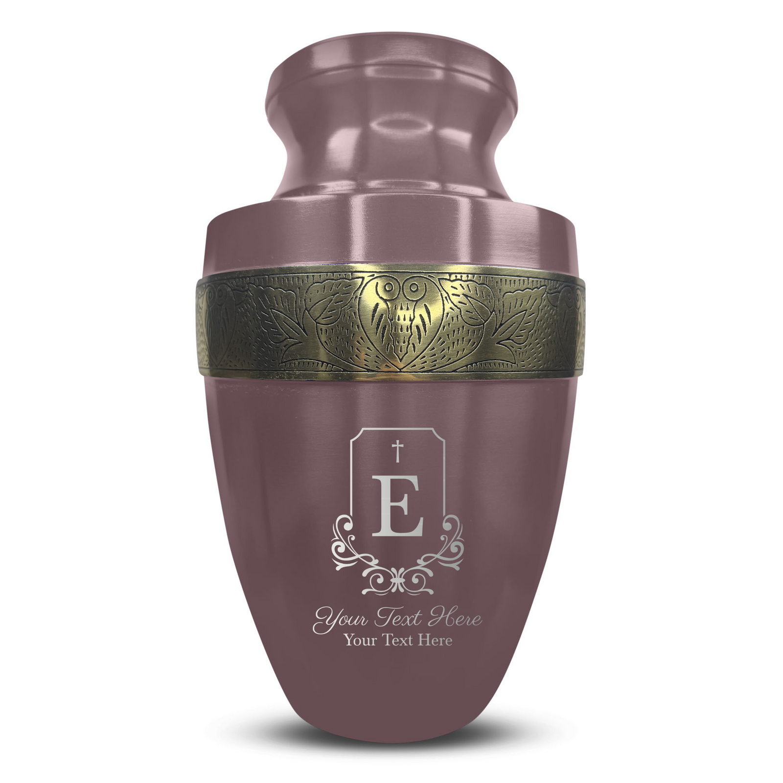 Custom Aluminum Human Urn - Headstone Shape Design - Elite Collection with Gold Inlay - 200 Cubic Inch