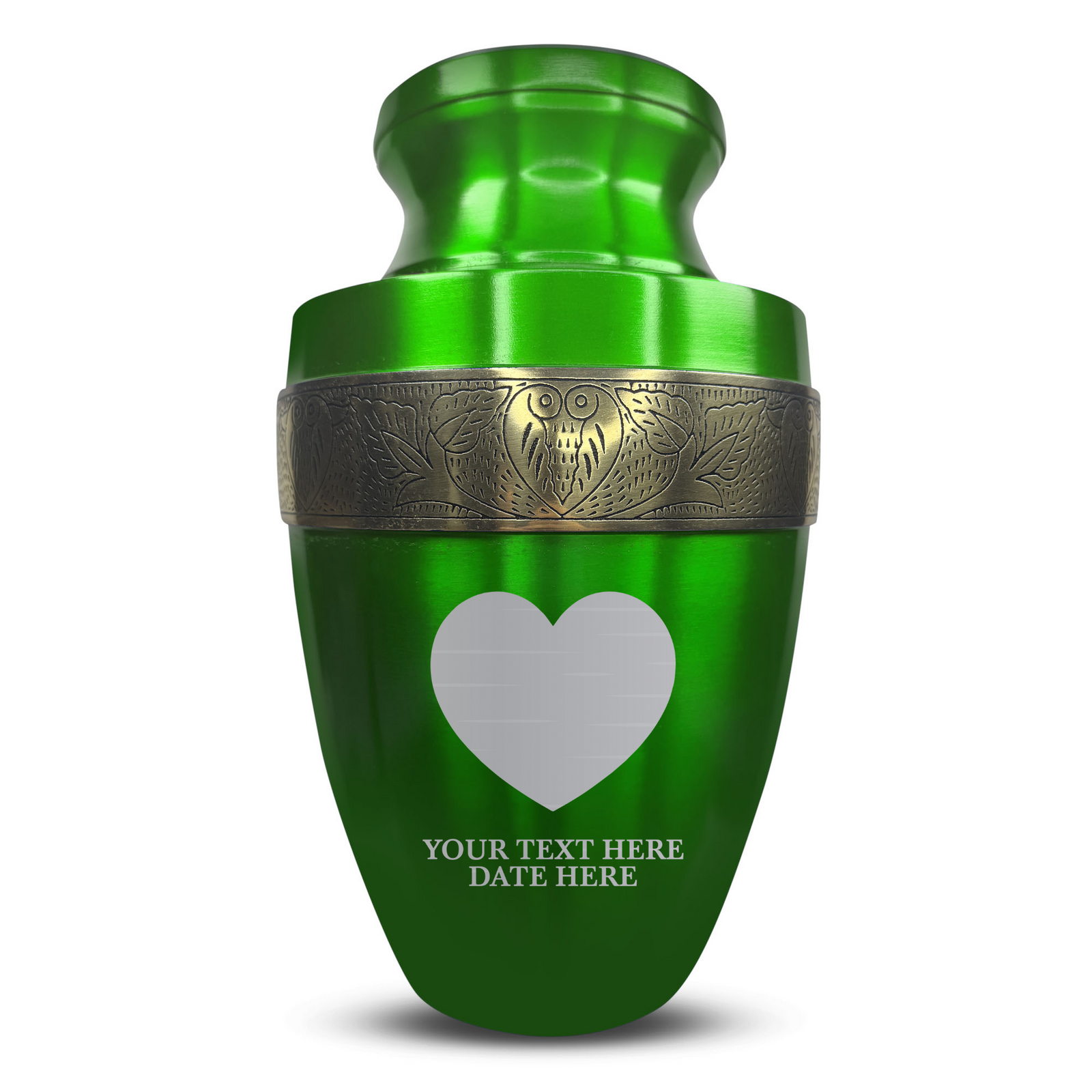 Personalized Adult Cremation Urn with Custom Engraved Name, Date and Heart 1 Design Metal Aluminum Vessel for Ashes and Remains | Elite Collection with Gold Inlay | 200 Cubic Inch | Black
