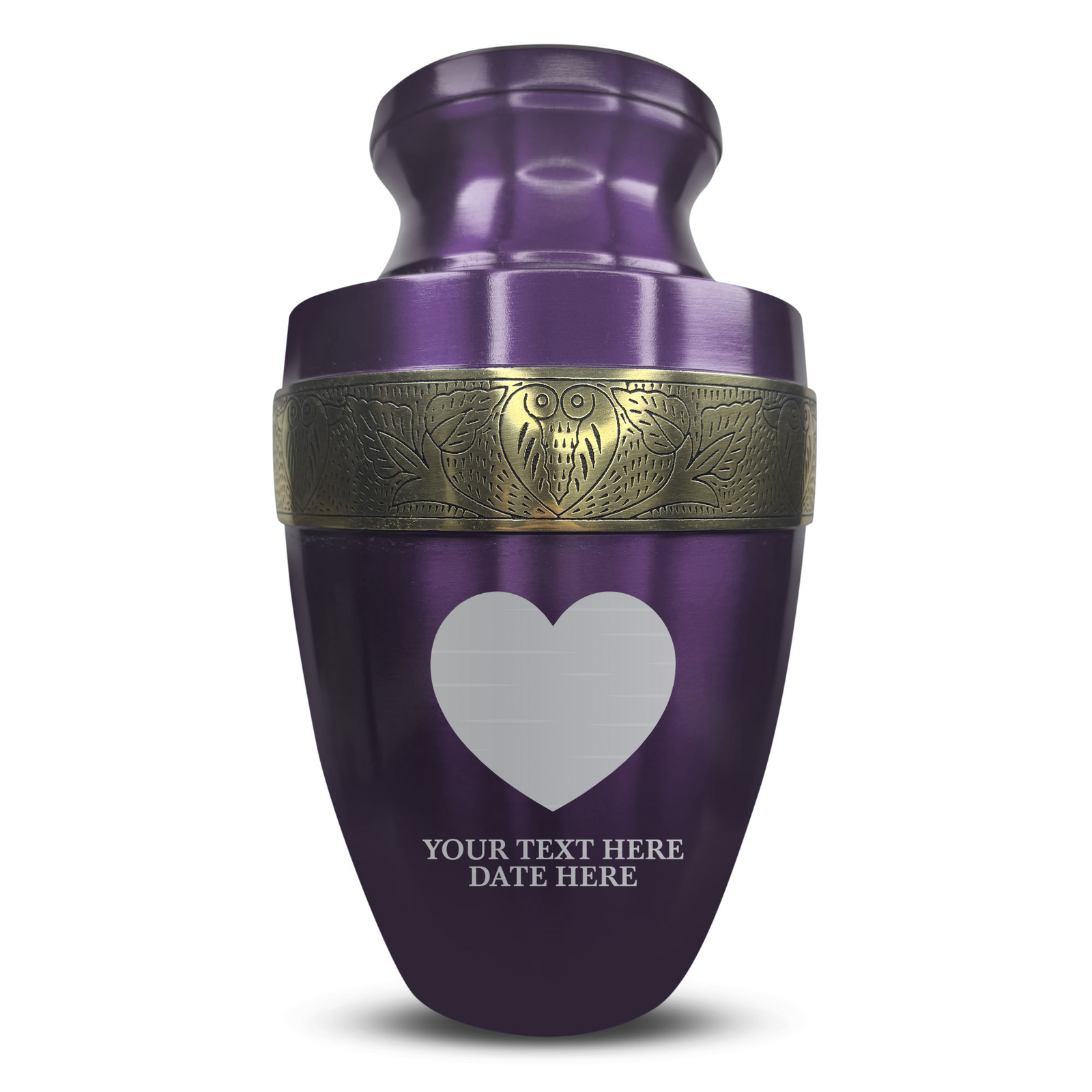 Personalized Adult Cremation Urn with Custom Engraved Name, Date and Heart 1 Design Metal Aluminum Vessel for Ashes and Remains | Elite Collection with Gold Inlay | 200 Cubic Inch | Black