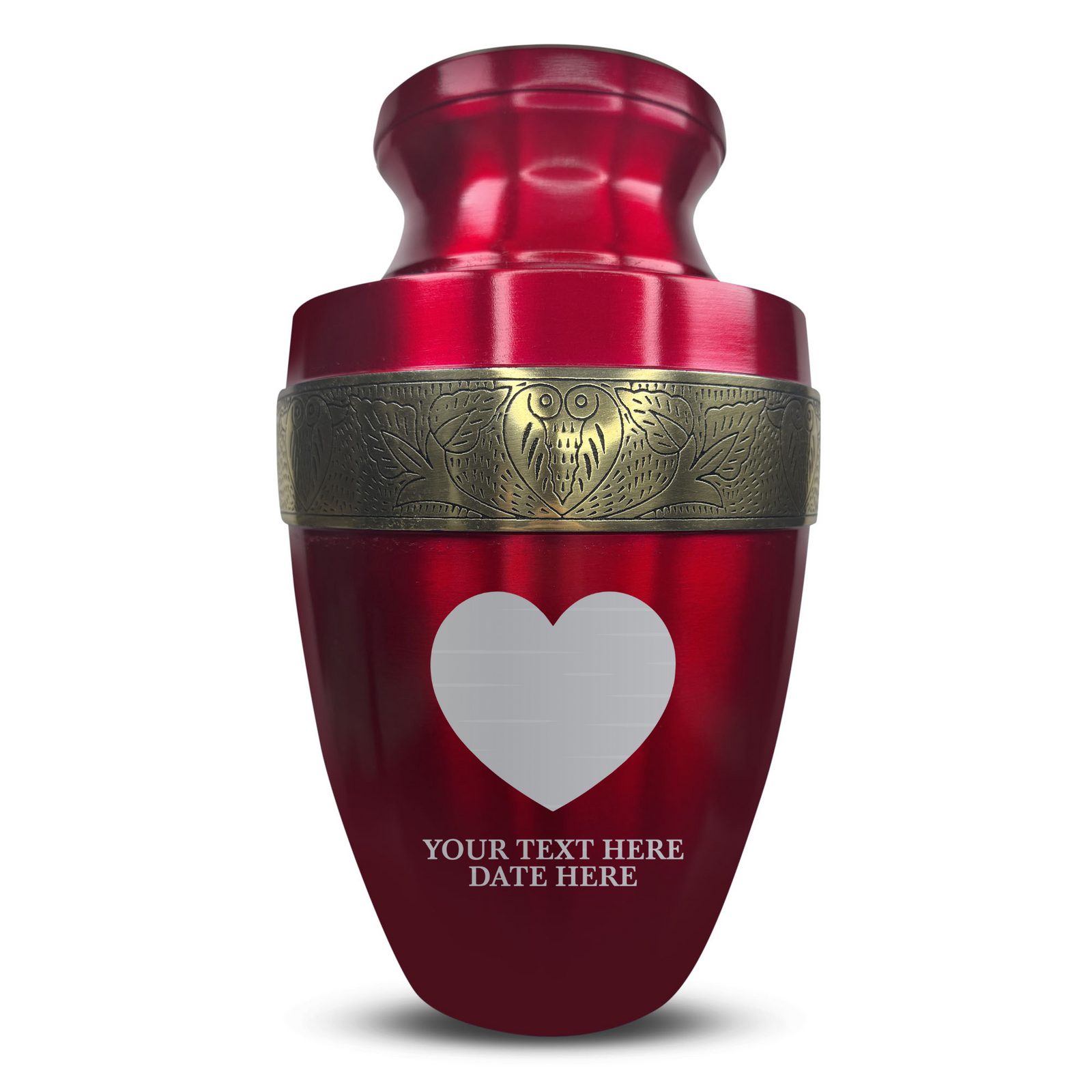 Personalized Adult Cremation Urn with Custom Engraved Name, Date and Heart 1 Design Metal Aluminum Vessel for Ashes and Remains | Elite Collection with Gold Inlay | 200 Cubic Inch | Black