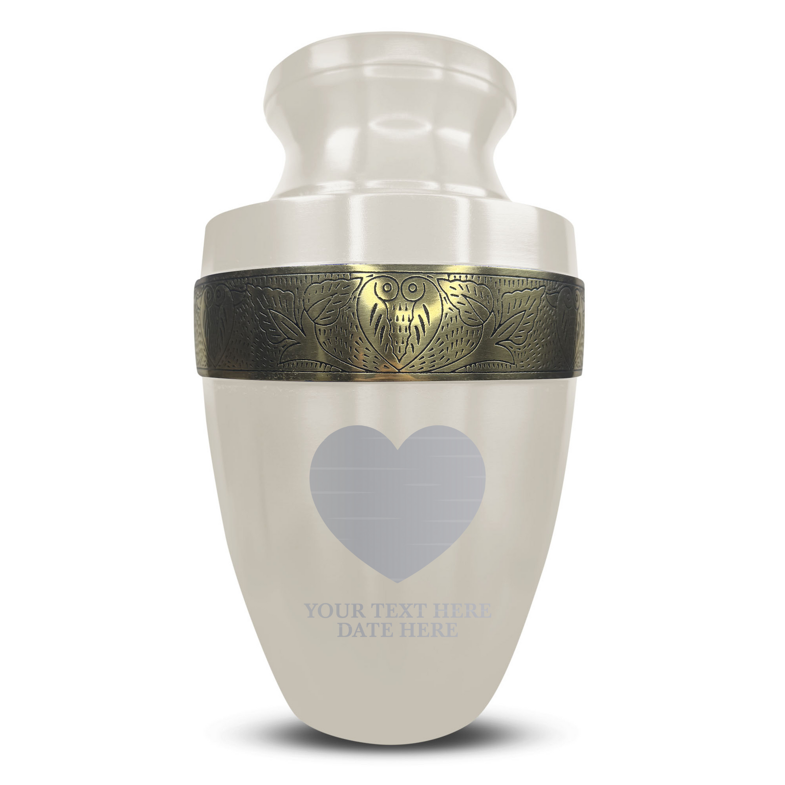 Personalized Adult Cremation Urn with Custom Engraved Name, Date and Heart 1 Design Metal Aluminum Vessel for Ashes and Remains | Elite Collection with Gold Inlay | 200 Cubic Inch | Black