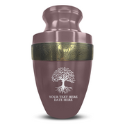 Custom Aluminum Human Urn - Tree of Life Design - Elite Collection with Gold Inlay - 200 Cubic Inch