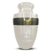 Custom Aluminum Human Urn - Tree of Life Design - Elite Collection with Gold Inlay - 200 Cubic Inch