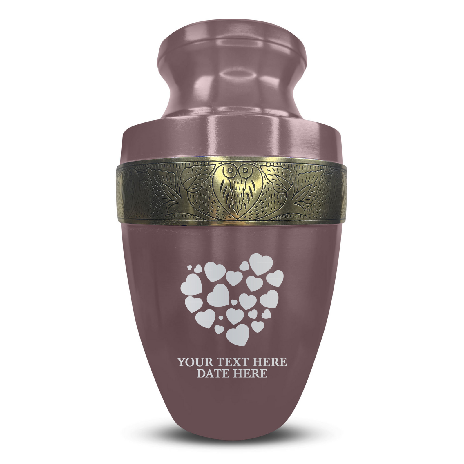 Custom Aluminum Human Urn - Memorial Design - Elite Collection with Gold Inlay - 200 Cubic Inch