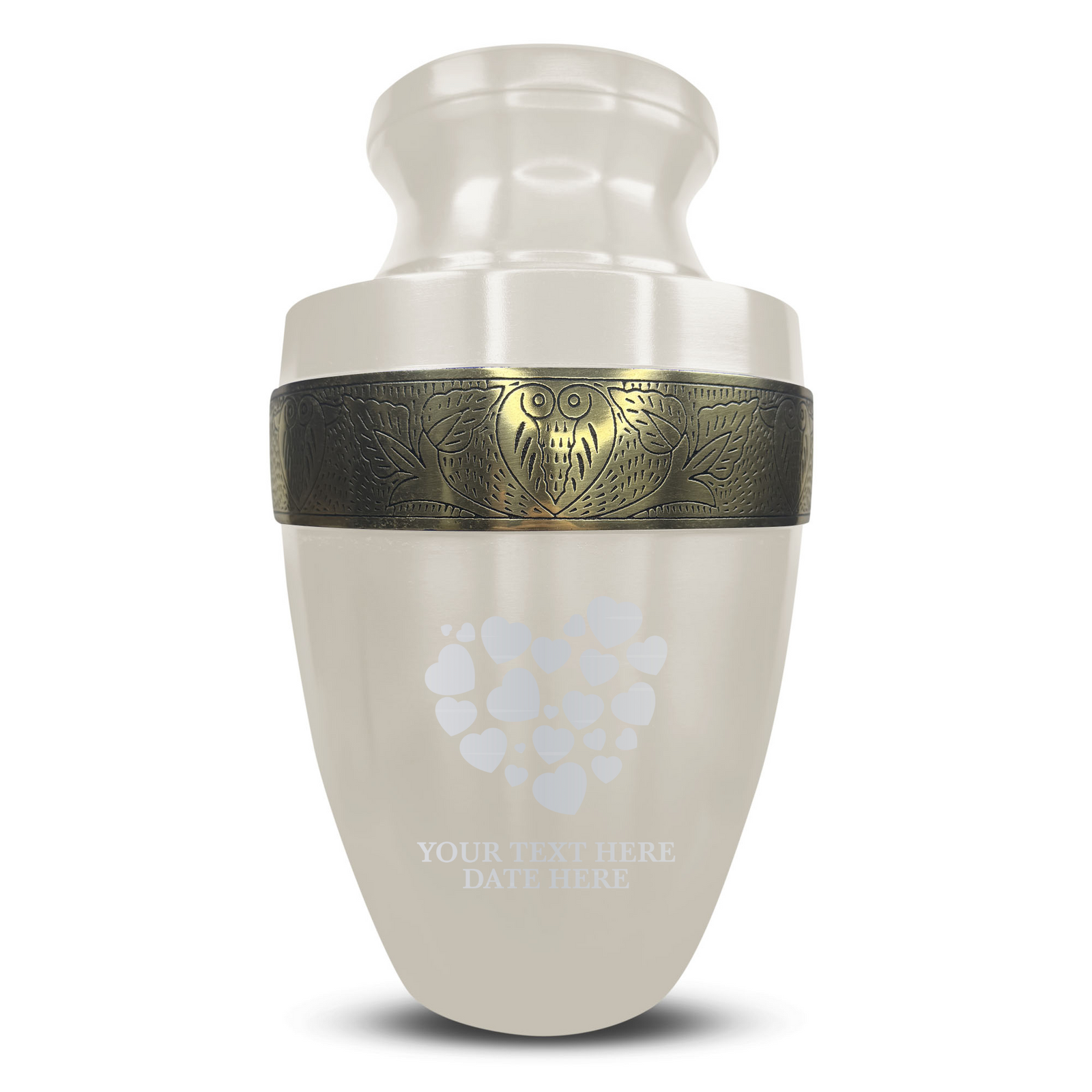Custom Aluminum Human Urn - Memorial Design - Elite Collection with Gold Inlay - 200 Cubic Inch