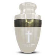 Custom Aluminum Human Urn - Memorial Cross Design - Elite Collection with Gold Inlay - 200 Cubic Inch