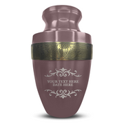 Custom Aluminum Human Urn - Memorial Decorative Swirl Design - Elite Collection with Gold Inlay - 200 Cubic Inch