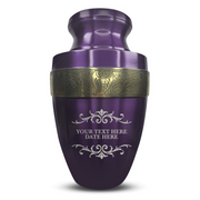 Custom Aluminum Human Urn - Memorial Decorative Swirl Design - Elite Collection with Gold Inlay - 200 Cubic Inch