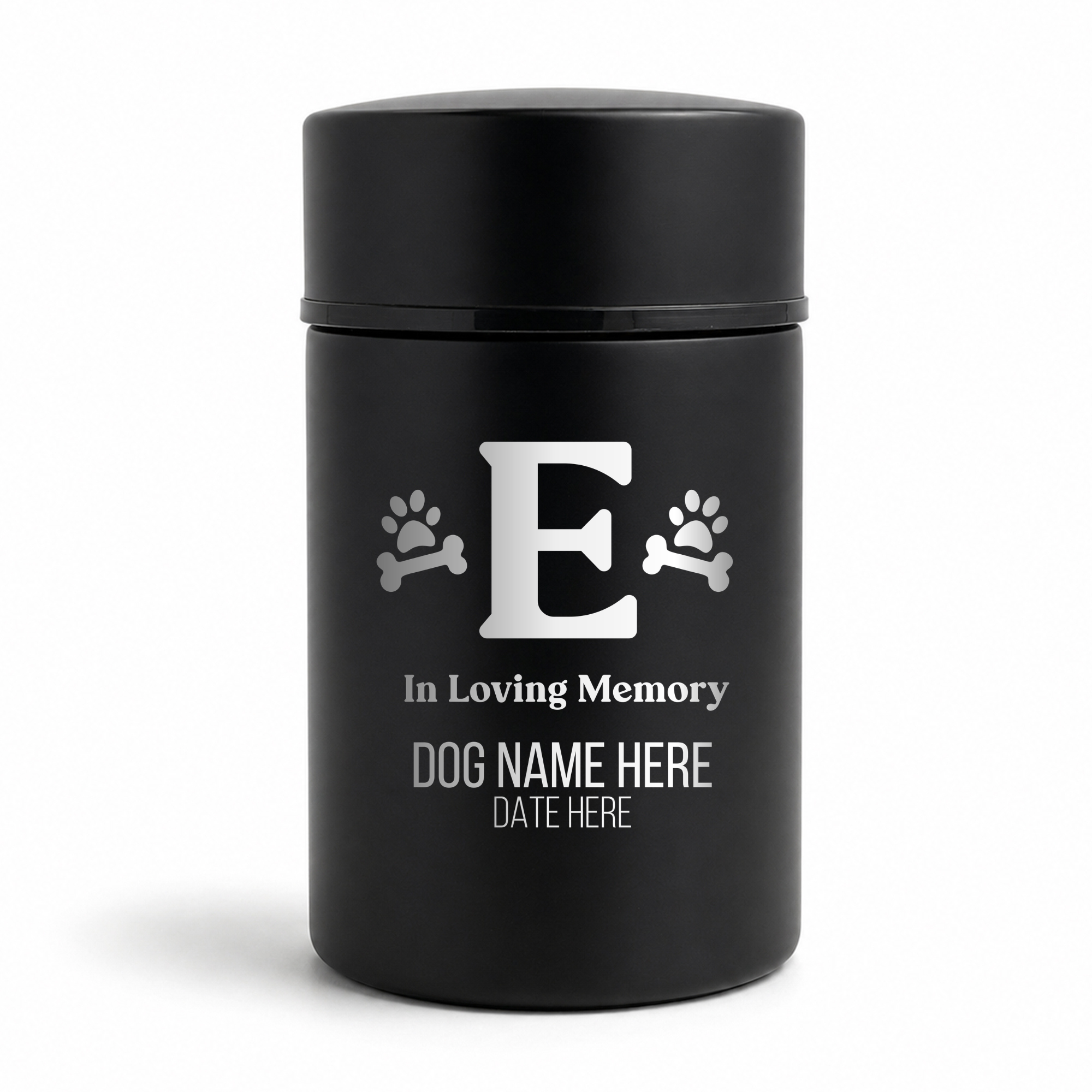 Custom Compact Mini Keepsake Dog Urn - Stainless Steel - Textured Finish - 8 Cubic Inch | Forever Collection