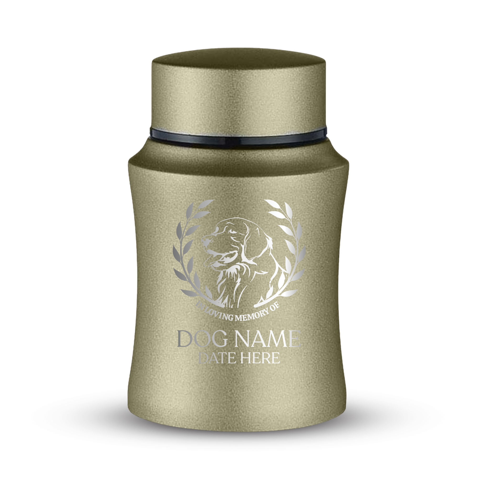 Prestige Pet Cremation Urn – Powder Coated Stainless Steel – 10 lb Capacity | Dog Breed