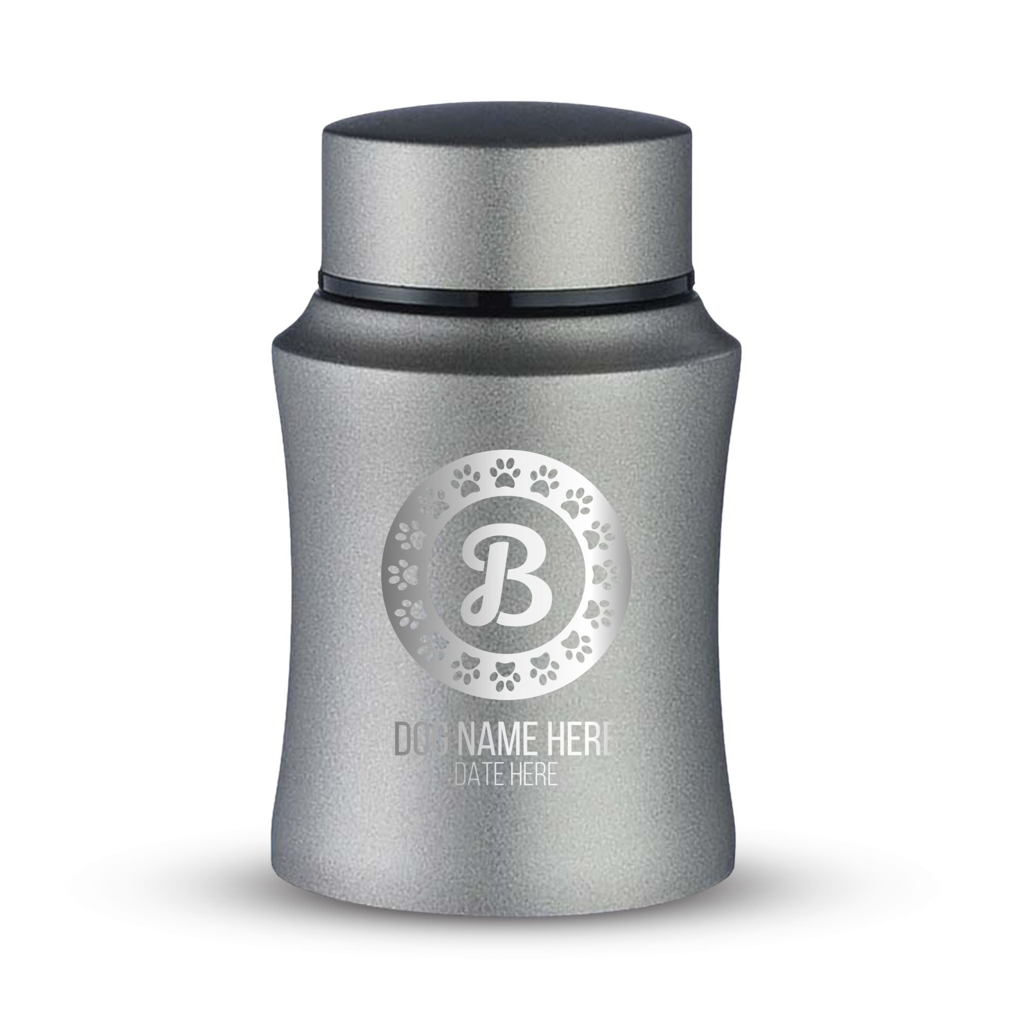 Custom Small Keepsake Cremation Urn for Small Dogs - Laser Engraved - Fit up to 10lbs - Powder Coated Stainless Steel Urn