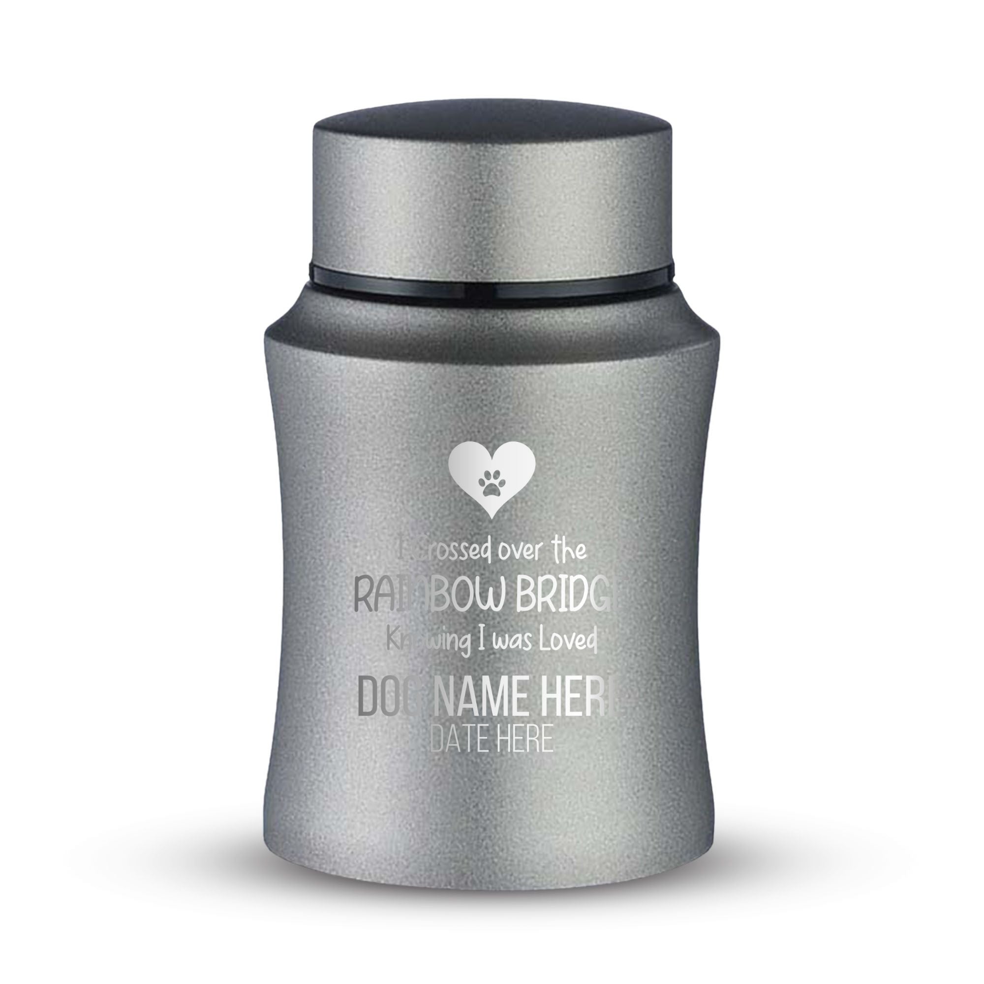 Custom Small Keepsake Cremation Urn for Small Dogs - Laser Engraved - Fit up to 10lbs - Powder Coated Stainless Steel Urn