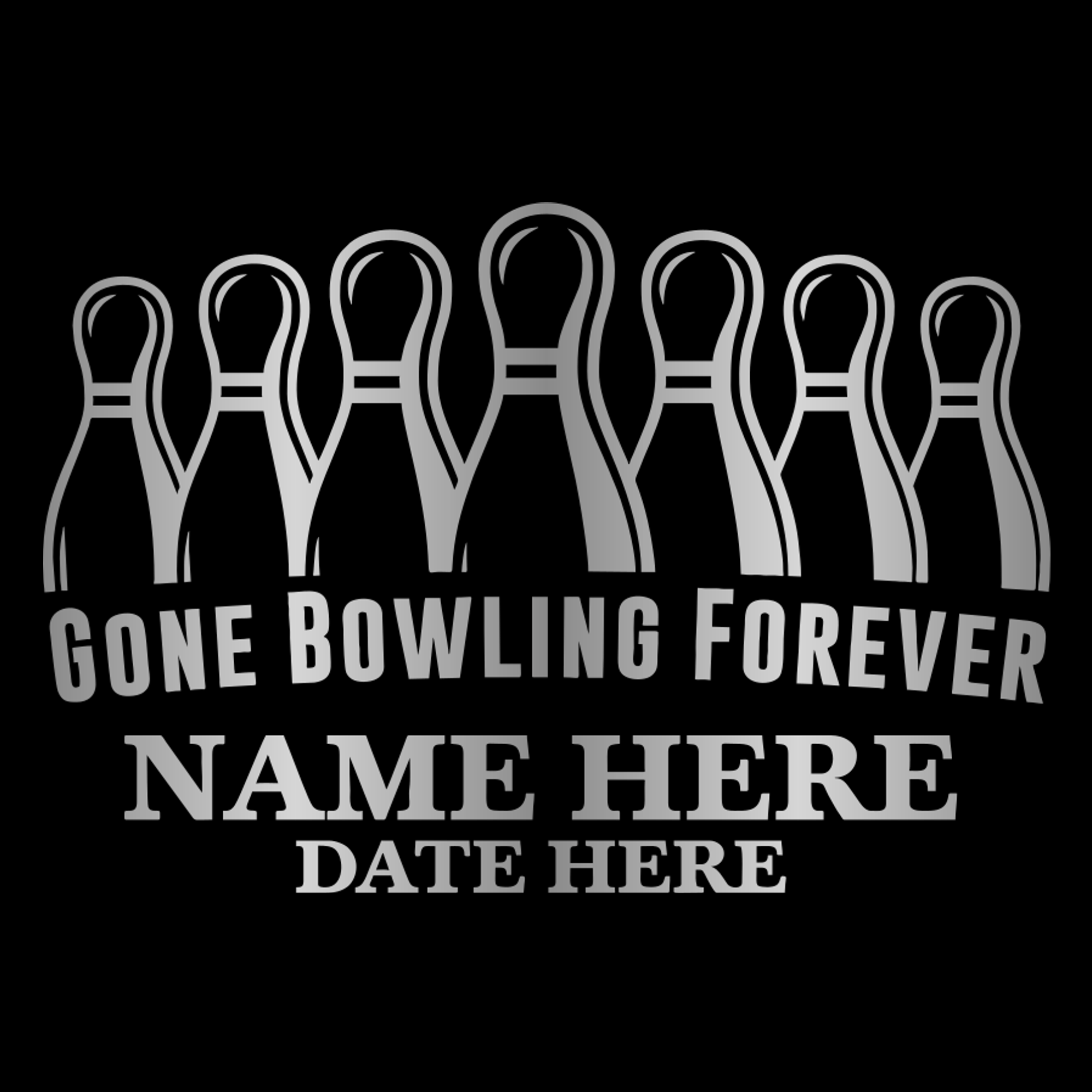 Extra Large Human Cremation Urn - 350 Cubic Inch - Black Spotted Finish with Silver Rim | Gone Bowling Tribute Collection