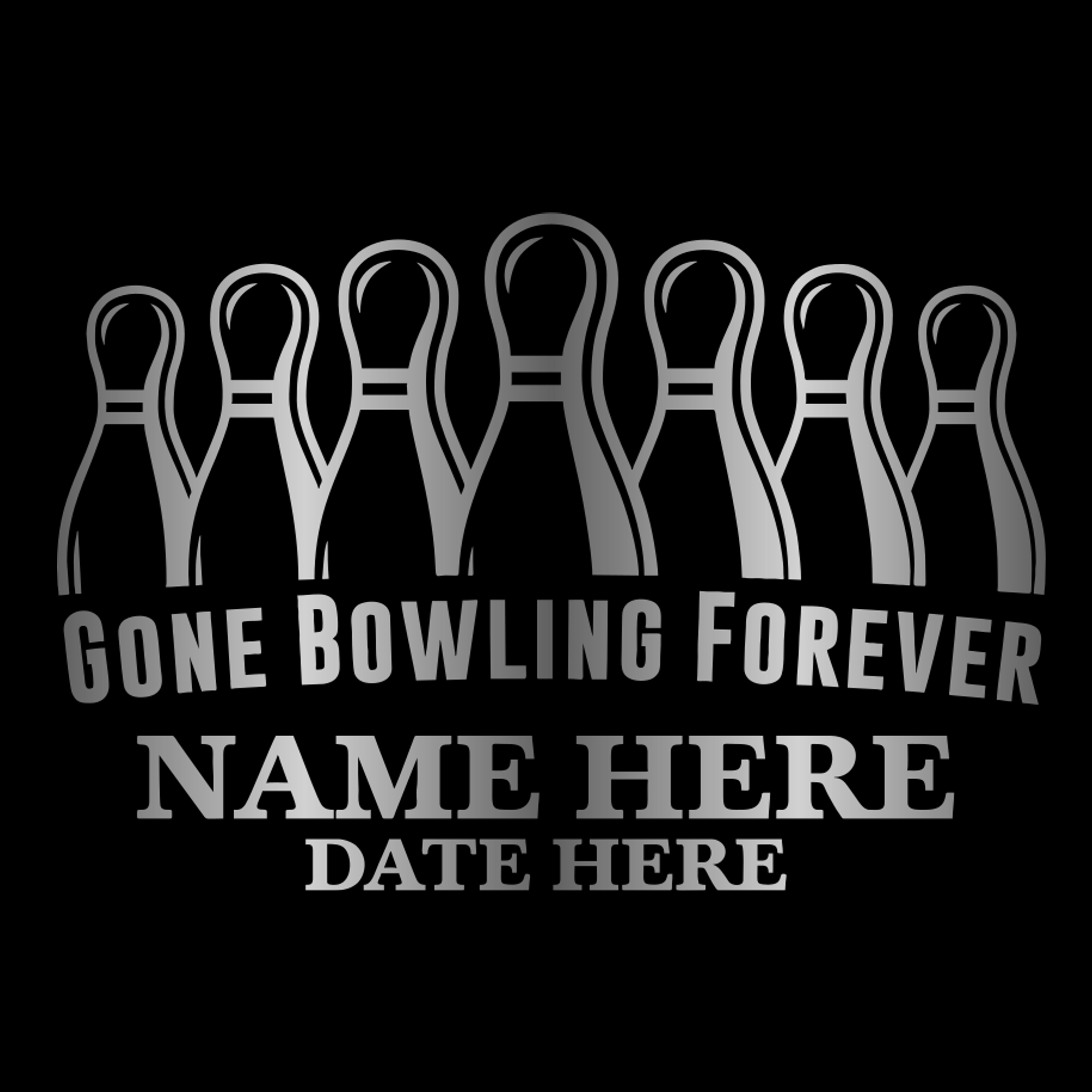 Human Cremation Urn - 350 Cubic Inch Capacity - Black with Silver Rim | Gone Bowling Tribute Collection