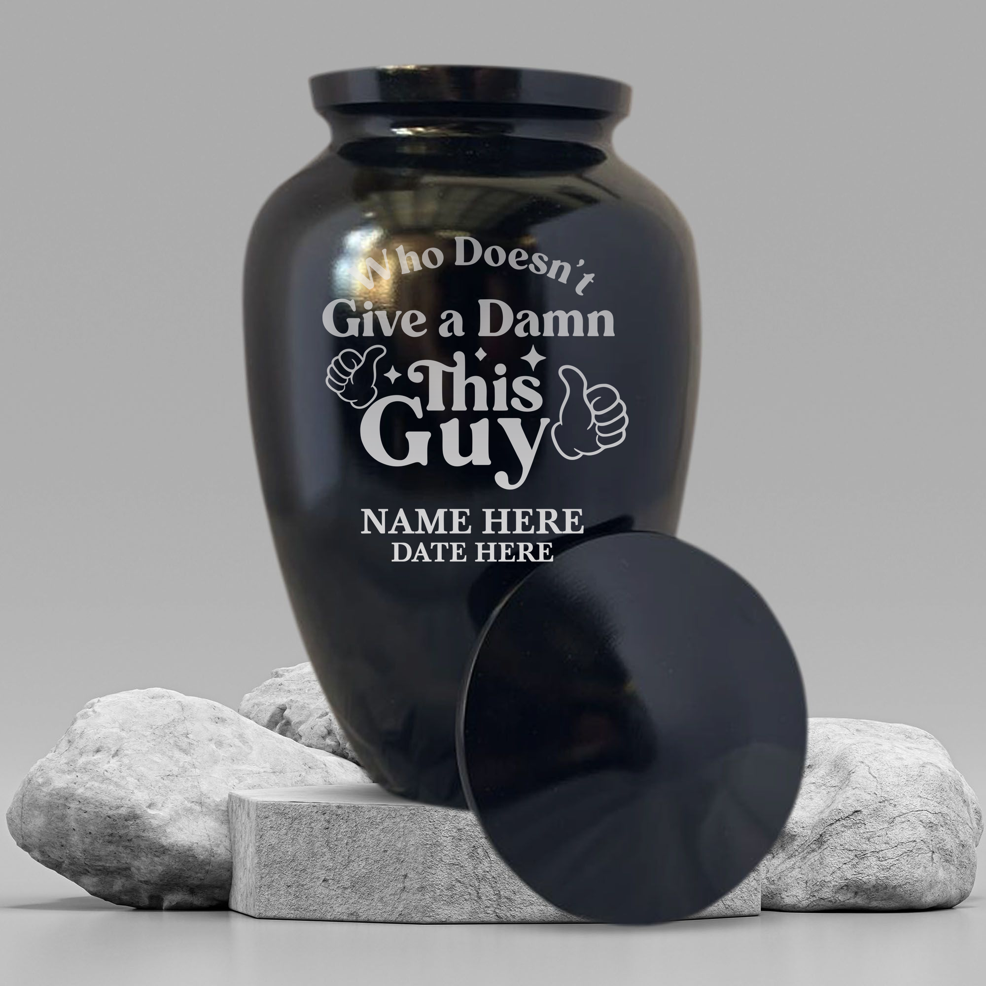 Polished Black Aluminum Human Cremation Urn - 200 Cubic Inch | Dark Humor Collection