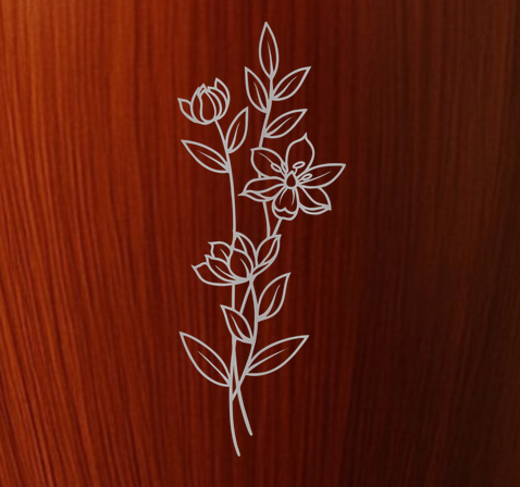 Human Cremation Urn - 200 Cubic Inch - Ingrained Wood Style Finish | Floral Memorial