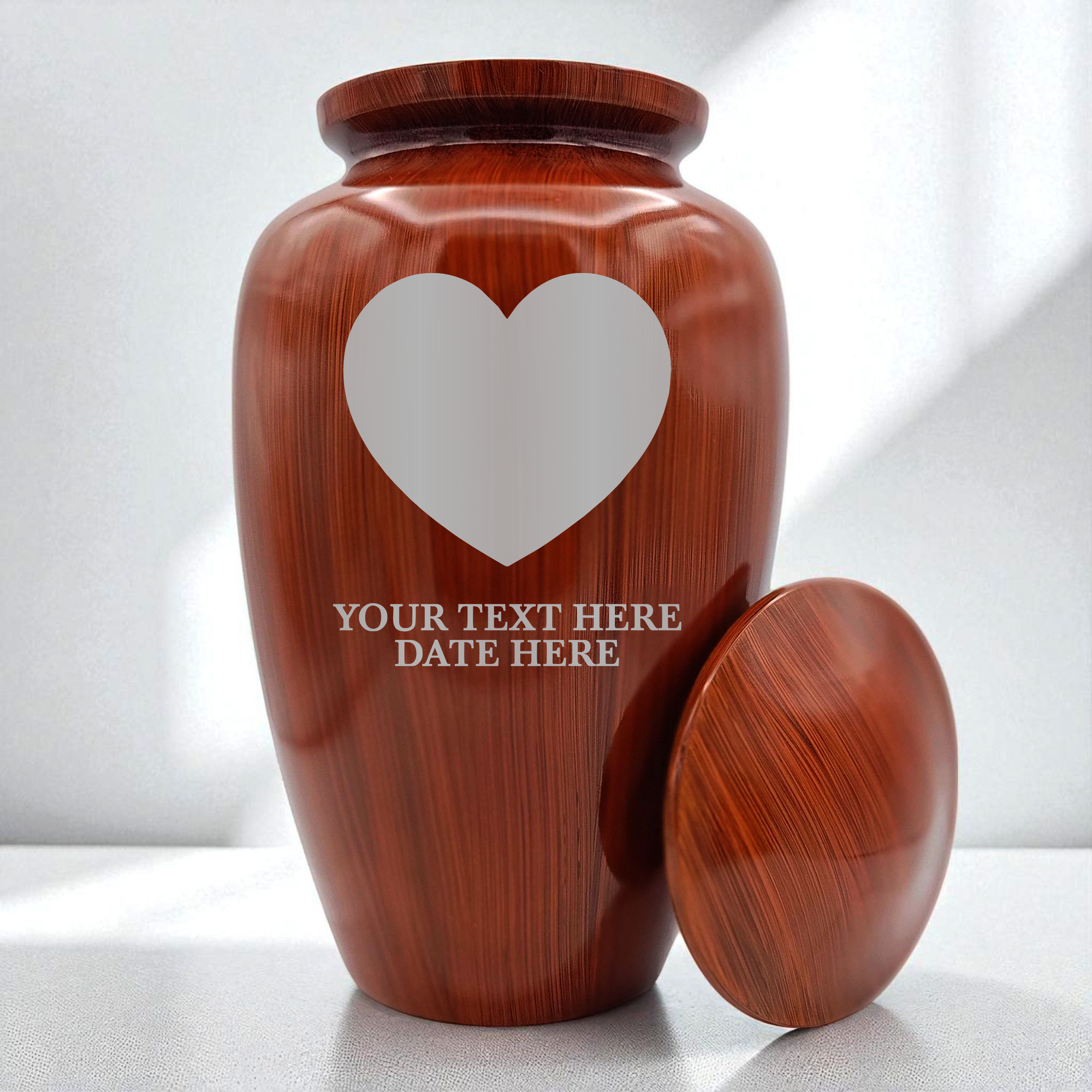 Human Cremation Urn - 200 Cubic Inch - Ingrained Wood Style Finish | Traditional Memorial