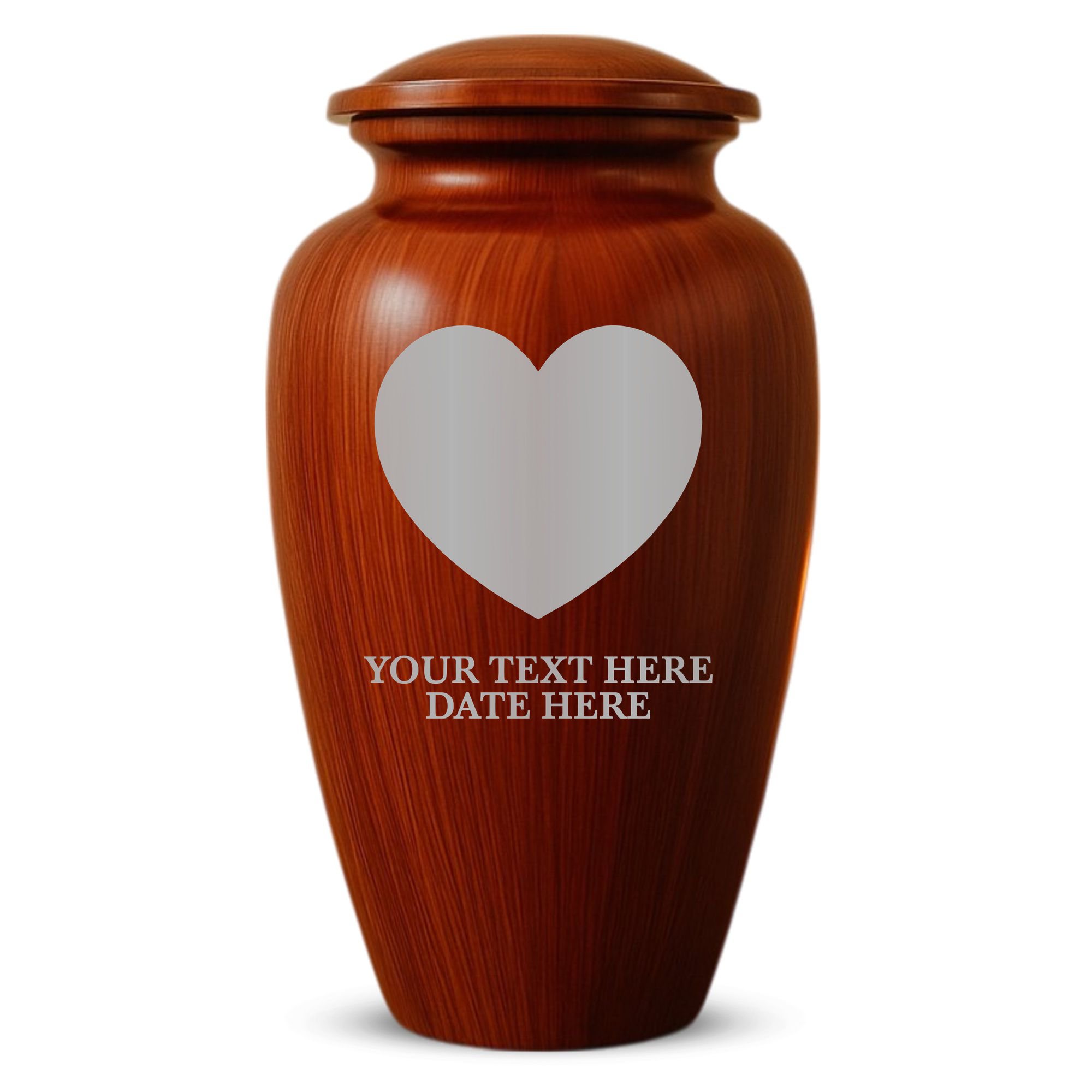 Human Cremation Urn - 200 Cubic Inch - Ingrained Wood Style Finish | Traditional Memorial