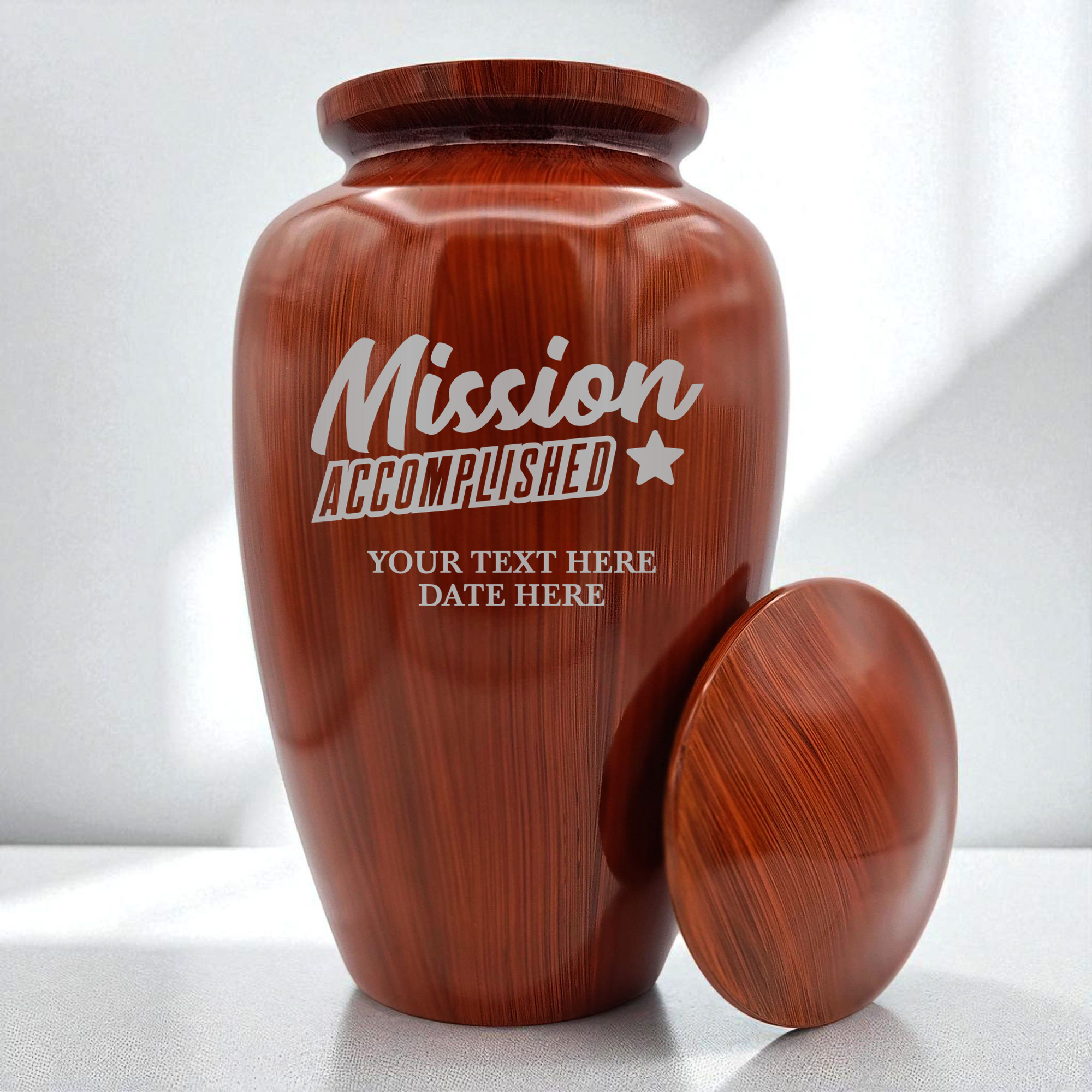 Human Cremation Urn - 200 Cubic Inch - Ingrained Wood Style Finish | Fantasy Memorial