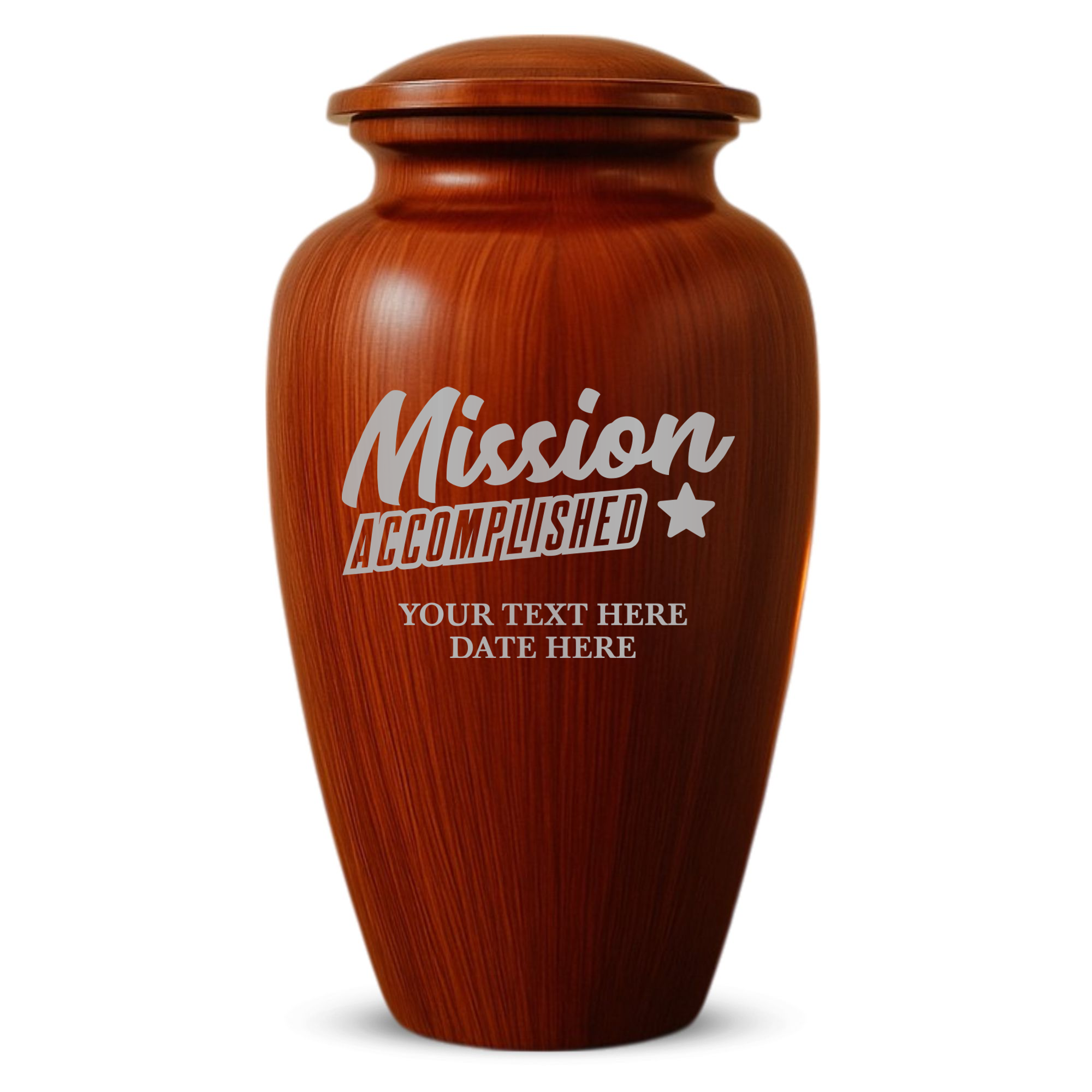Human Cremation Urn - 200 Cubic Inch - Ingrained Wood Style Finish | Fantasy Memorial