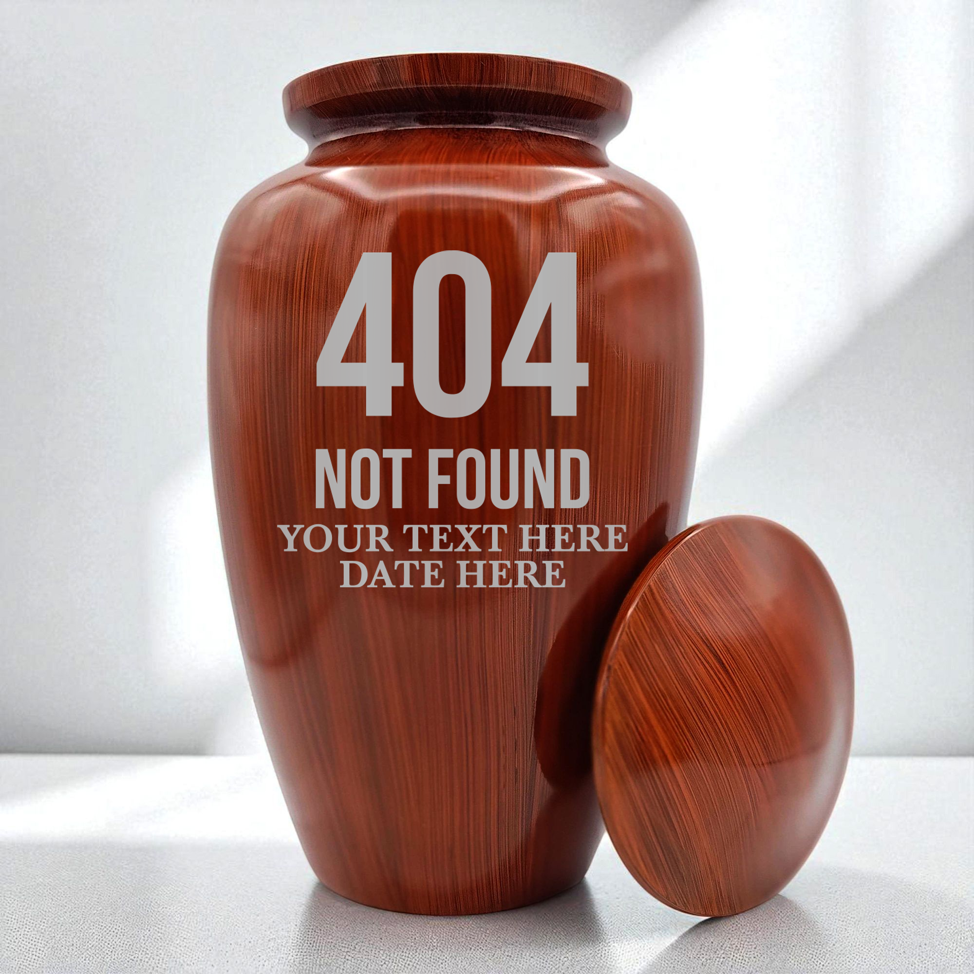 Human Cremation Urn - 200 Cubic Inch - Ingrained Wood Style Finish | Tech Humor