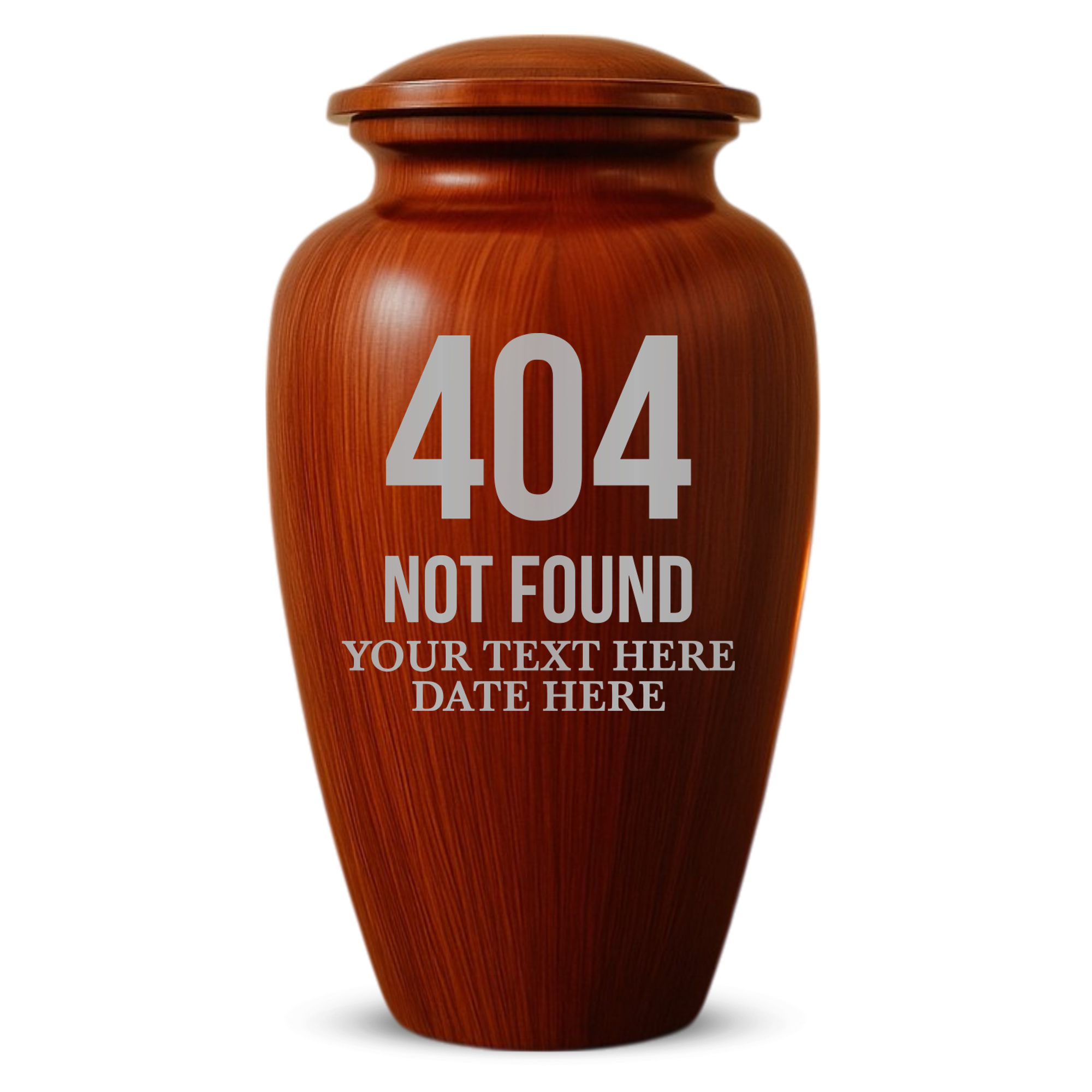 Human Cremation Urn - 200 Cubic Inch - Ingrained Wood Style Finish | Tech Humor